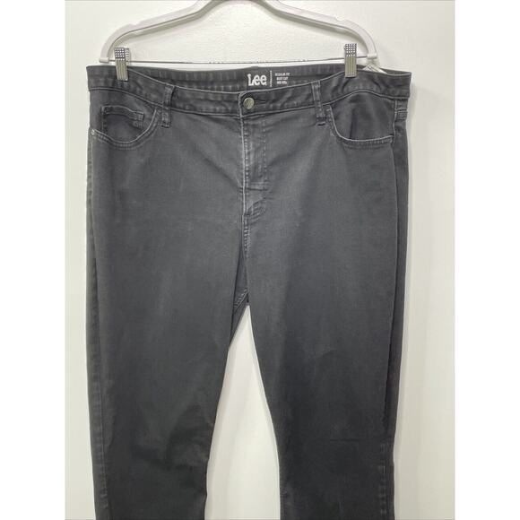 Lee Jeans Black Women 20 L Regular Fit Mid-rise Boot Cut Denim Raw Hem Goth Punk - Picture 2 of 14
